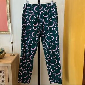 Lucy & Yak Camden Trouser Pants Organic Cotton Boho Luzon Print Green Pink 30R